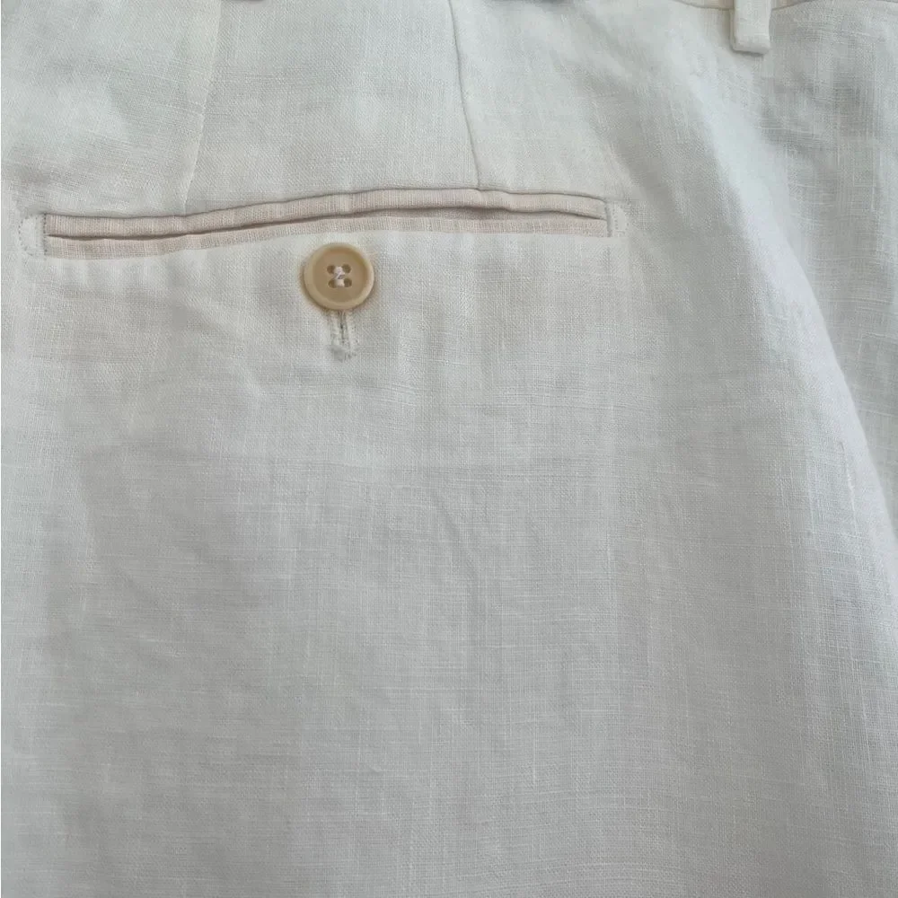 New with tags Scappino white linen trousers size 42.